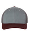 112SnapbackTruckerCap-BestSeller-heathergrey_charcoal_maroon