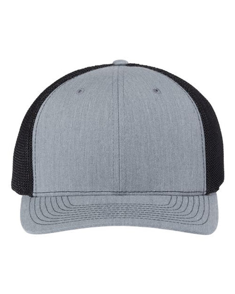 112+ R-Flex Adjustable Trucker Cap Heather Grey/ Black