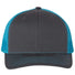 112 Snapback Trucker Cap - Best Seller Charcoal/ Neon Blue