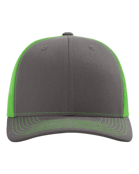 112 Snapback Trucker Cap - Best Seller Charcoal/ Neon Green
