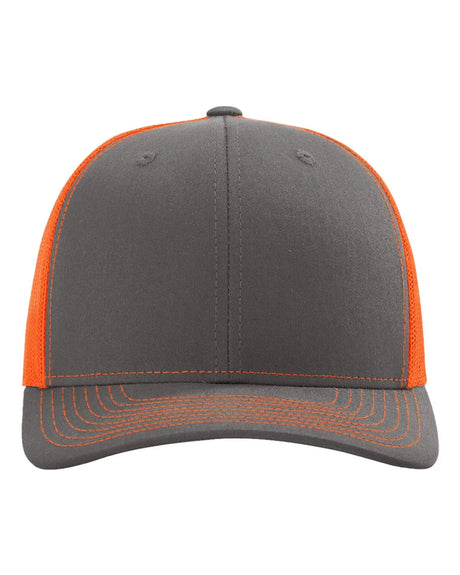 112 Snapback Trucker Cap - Best Seller Charcoal/ Neon Orange