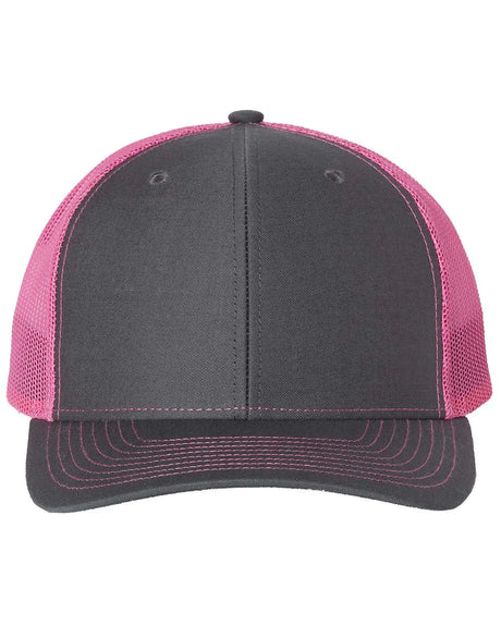 112 Snapback Trucker Cap - Best Seller Charcoal/ Neon Pink