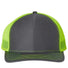 112 Snapback Trucker Cap - Best Seller Charcoal/ Neon Yellow