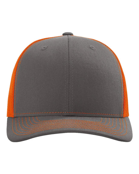 112 Snapback Trucker Cap - Best Seller Charcoal/ Orange