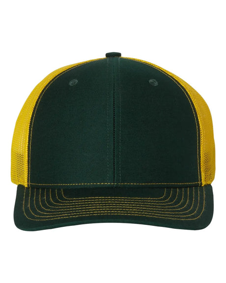 112 Snapback Trucker Cap - Best Seller Dark Green/ Yellow