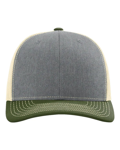 112 Snapback Trucker Cap - Best Seller Heather Grey/ Birch/ Army Olive