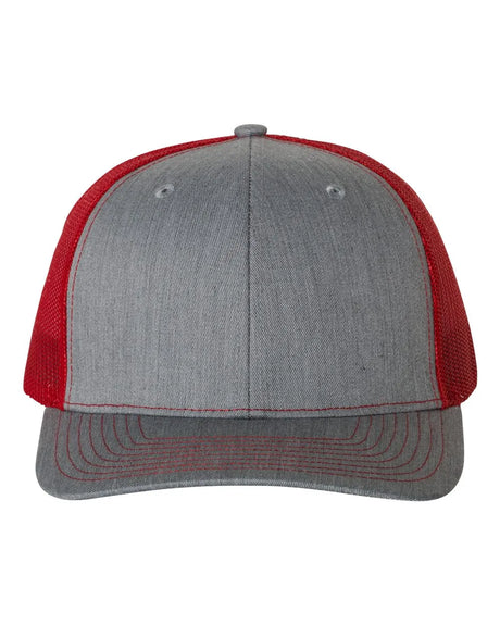 112 Snapback Trucker Cap - Best Seller Heather Grey/ Red