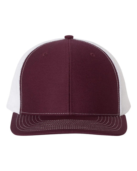 112 Snapback Trucker Cap - Best Seller Maroon/ White