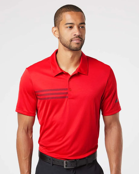 3-Stripes Chest Polo collegiate red/ black