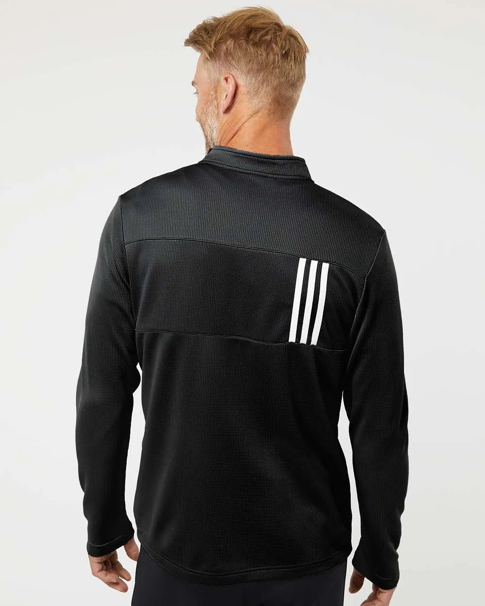 3-Stripes Double Knit Quarter-Zip Pullover black/ grey two_2
