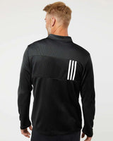 3-Stripes Double Knit Quarter-Zip Pullover black/ grey two_2
