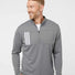 3-Stripes Double Knit Quarter-Zip Pullover grey three/ white