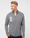 3-Stripes Double Knit Quarter-Zip Pullover grey three/ white