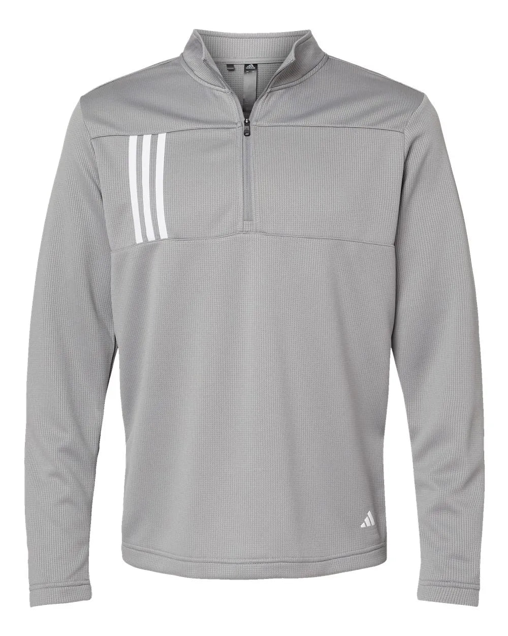 3-Stripes Double Knit Quarter-Zip Pullover grey three/ white_3