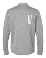 3-Stripes Double Knit Quarter-Zip Pullover grey three/ white_5