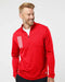 3-Stripes Double Knit Quarter-Zip Pullover team collegiate red/ grey two