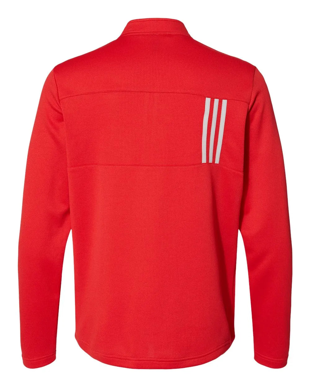 3-Stripes Double Knit Quarter-Zip Pullover team collegiate red/ grey two_5