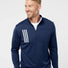 3-Stripes Double Knit Quarter-Zip Pullover team navy blue/ grey two