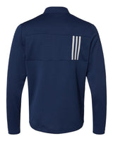 3-Stripes Double Knit Quarter-Zip Pullover team navy blue/ grey two_5