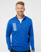 3-Stripes Double Knit Quarter-Zip Pullover team royal/ grey two