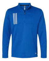 3-Stripes Double Knit Quarter-Zip Pullover team royal/ grey two_3