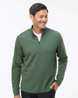 3-Stripes Quarter-Zip Sweater green oxide melange