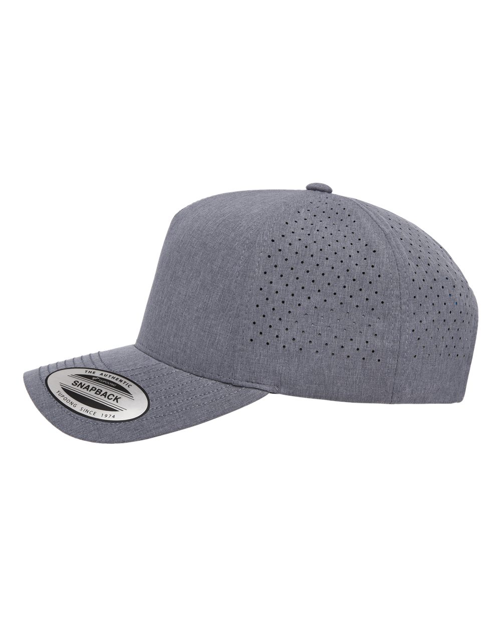 5-Panel Snapback with Perforated Cap Heather Gray_2