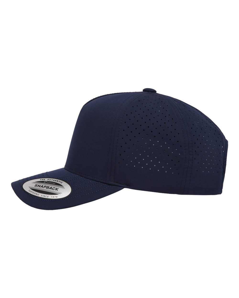 5-Panel Snapback with Perforated Cap Heather Navy_2