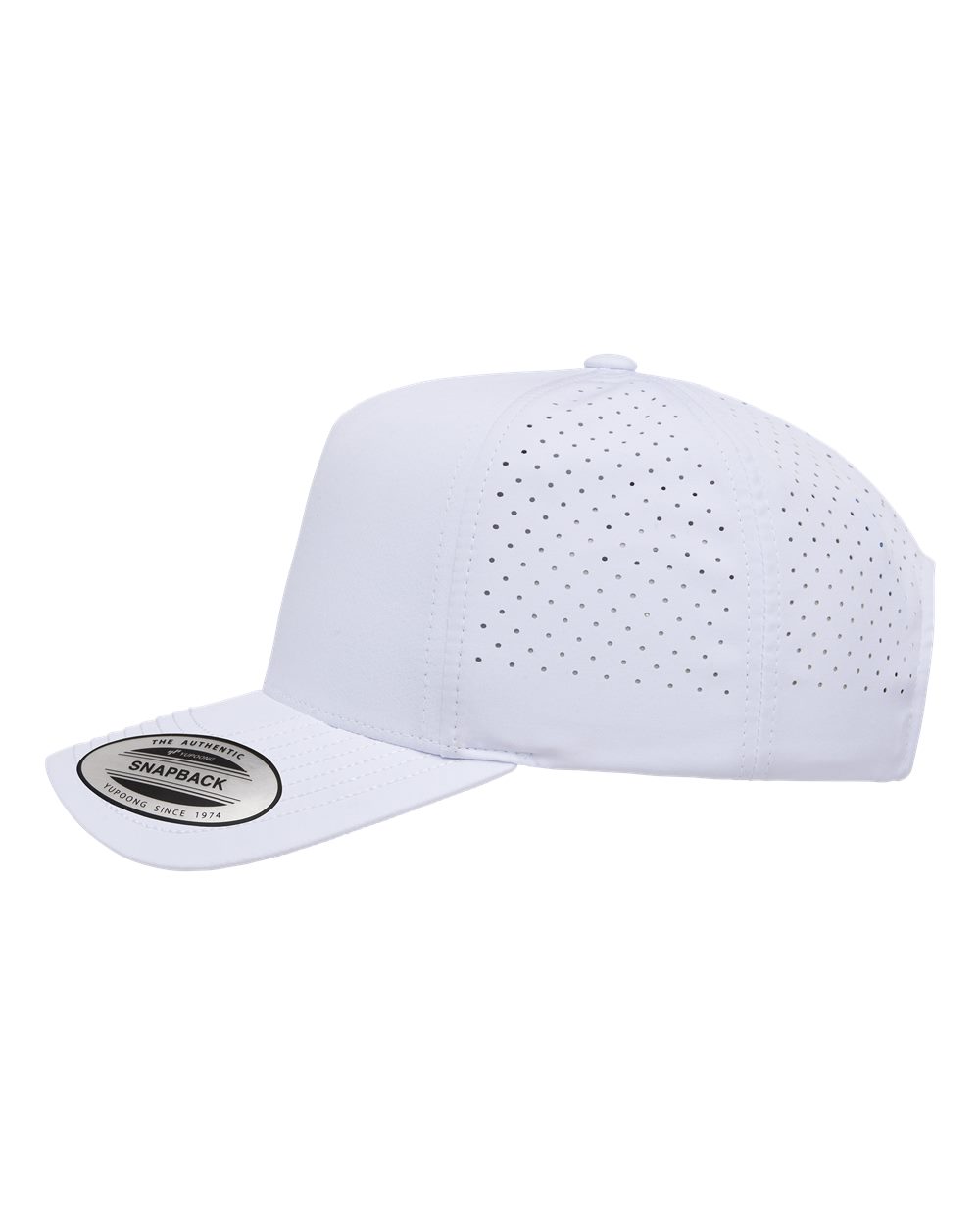 5-Panel Snapback with Perforated Cap Heather White_2