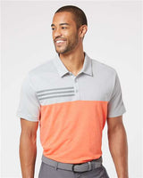 Heathered Colorblocked 3-Stripes Polo