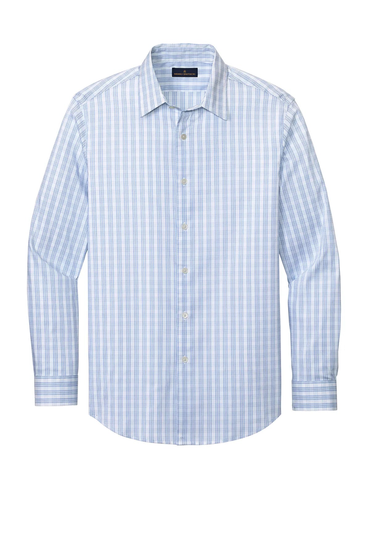 BrooksBrothers_TechStretchPatternedShirtBB18006-white_newportbluegridcheck_4