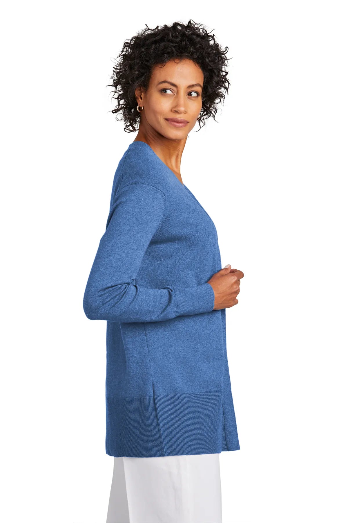 BrooksBrothers_Women_sCottonStretchLongCardiganSweaterBB18403-charterblueheather