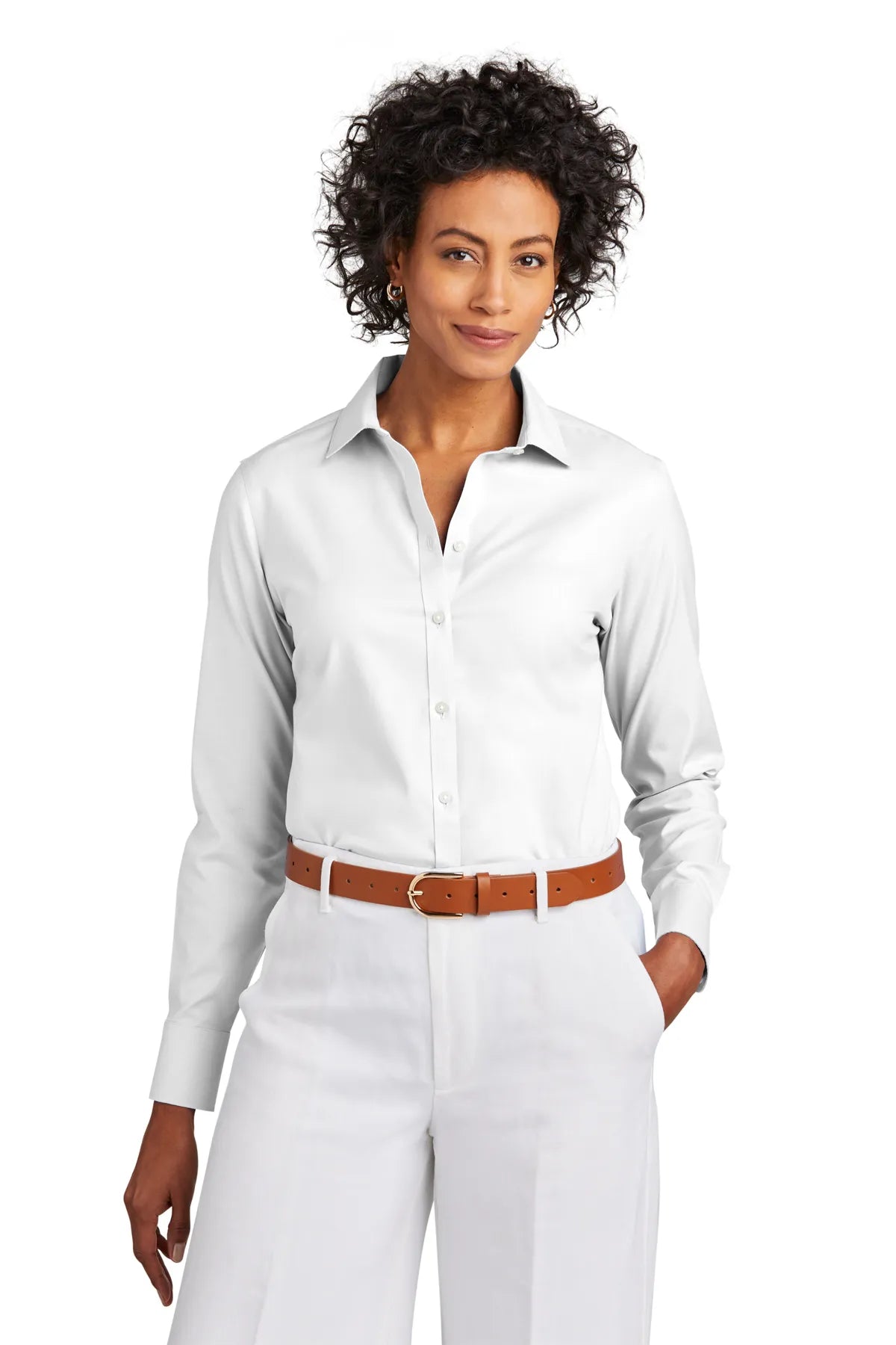 BrooksBrothers_Women_sWrinkle-FreeStretchPinpointShirtBB18001-white