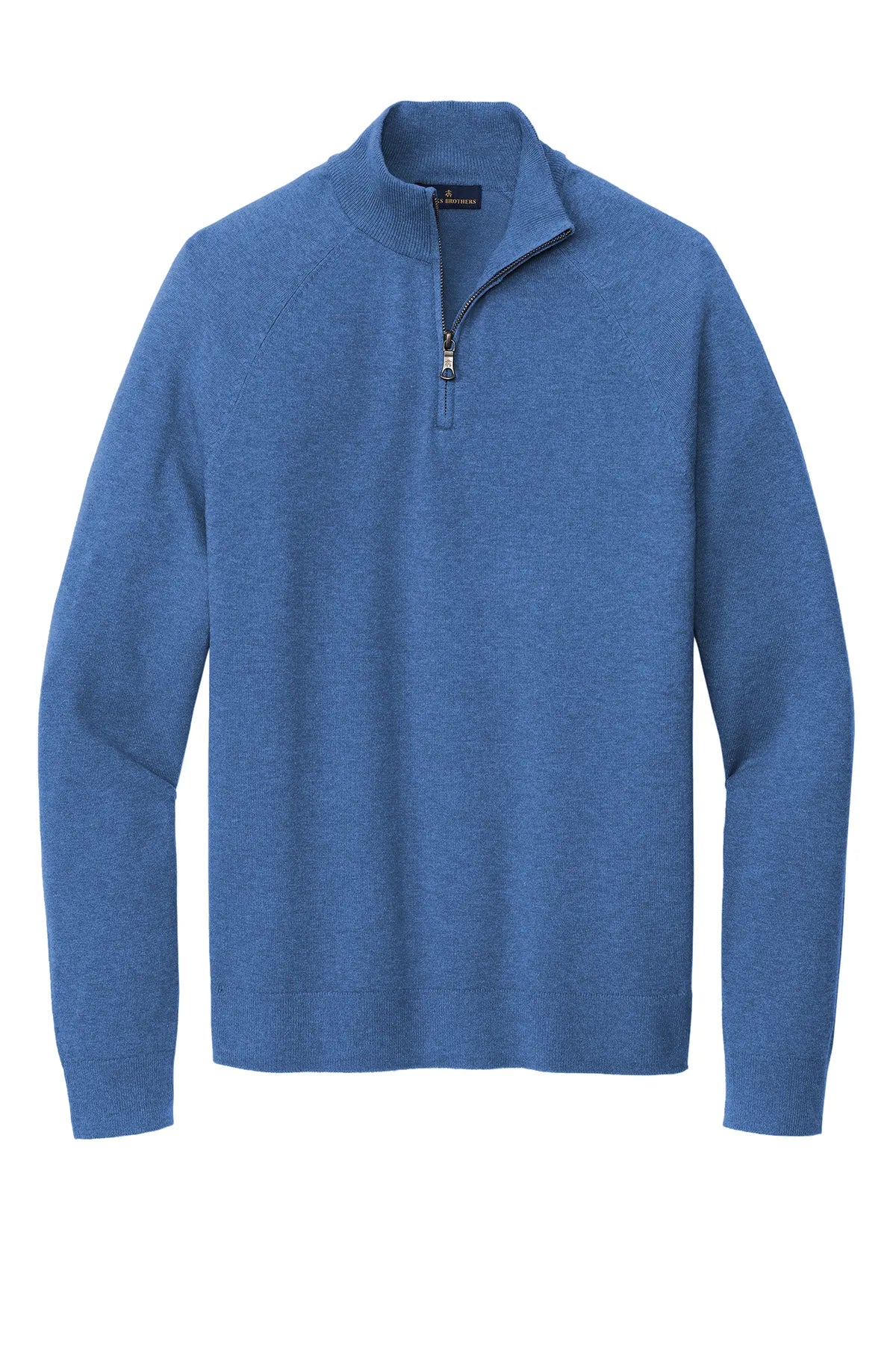 Brooks Brothers® Cotton Stretch 1/4-Zip Sweater BB18402 Charter Blue Heather_3