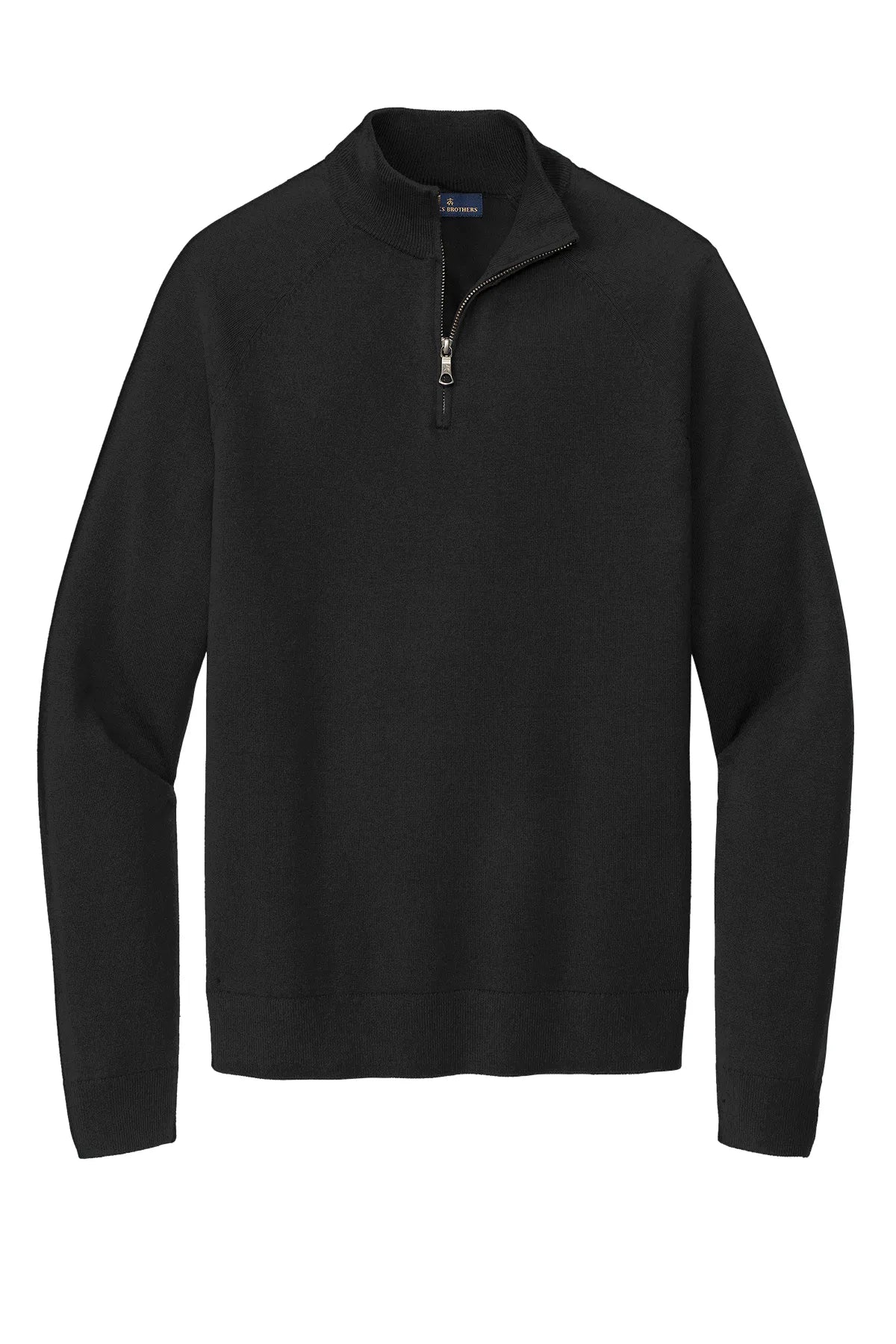 Brooks Brothers® Cotton Stretch 1/4-Zip Sweater BB18402 Deep Black_3