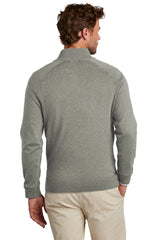 Brooks Brothers® Cotton Stretch 1/4-Zip Sweater BB18402 Light Shadow Grey Heather_1