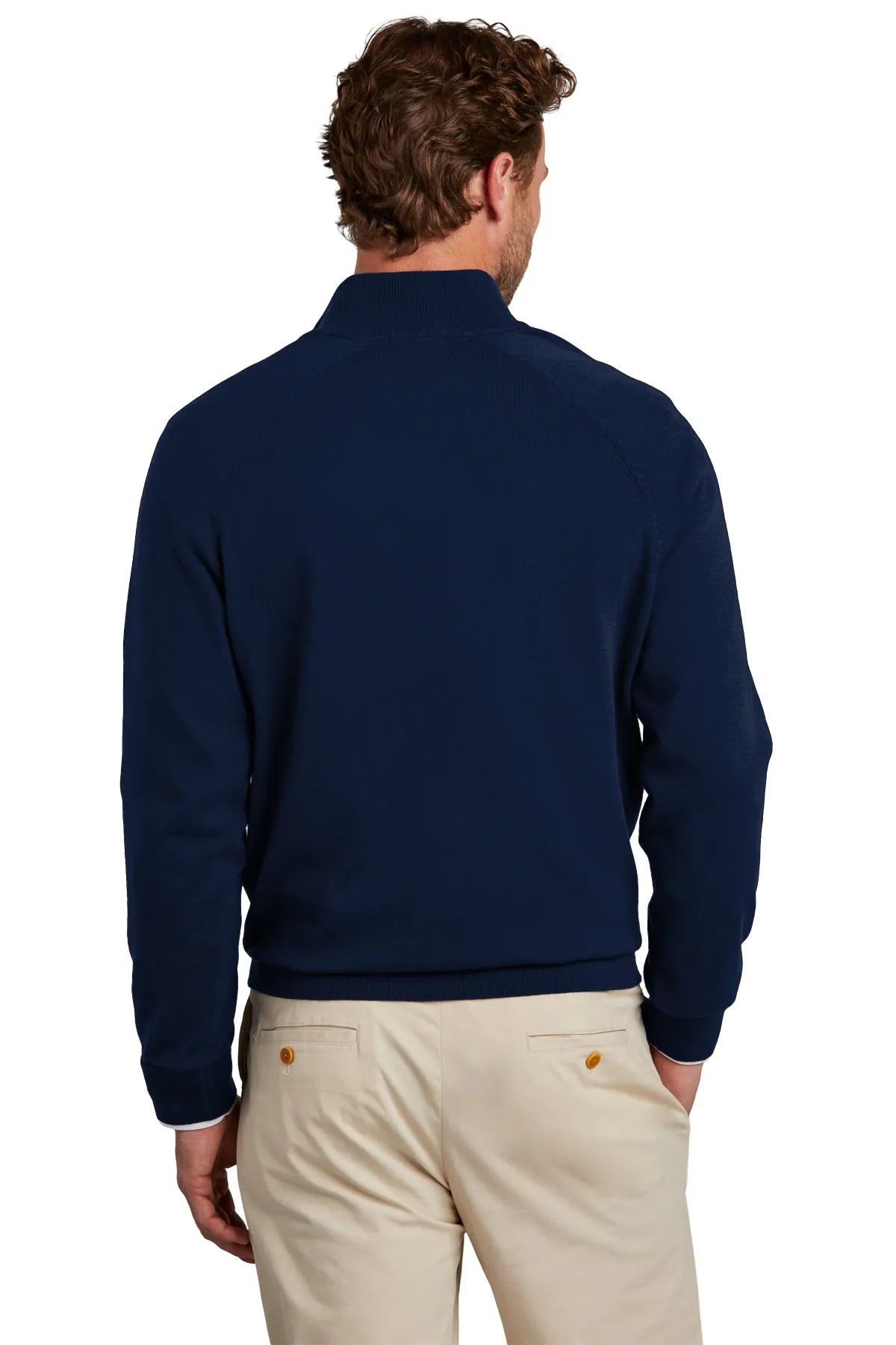 Brooks Brothers® Cotton Stretch 1/4-Zip Sweater BB18402 Navy Blazer_1