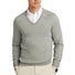 Brooks Brothers® Cotton Stretch V-Neck Sweater BB18400 Light Shadow Grey Heather
