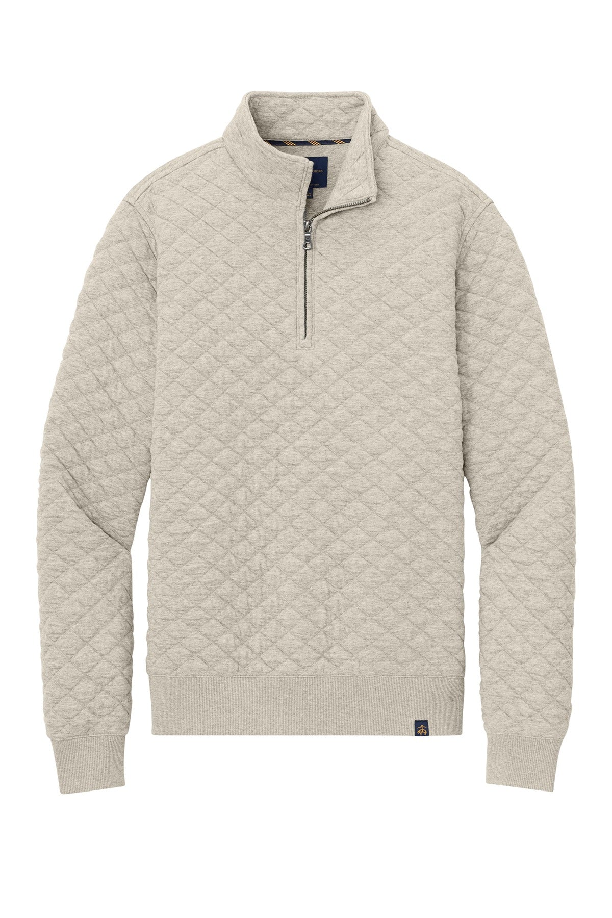 Brooks Brothers ®  Diamond Quilt 1/4-Zip BB18212 Oatmeal Heather_3