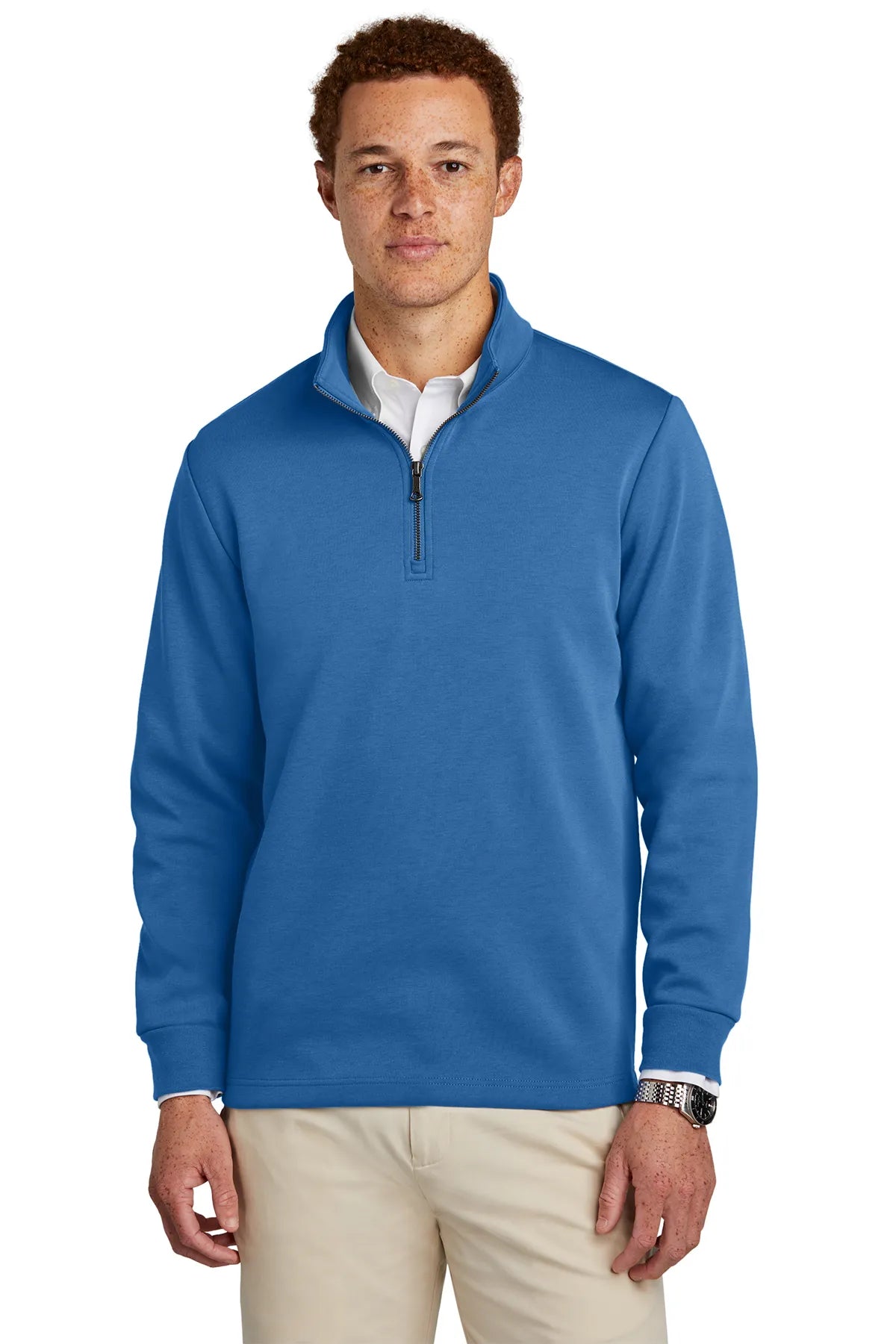 Brooks Brothers® Double-Knit 1/4-Zip BB18206 Charter Blue