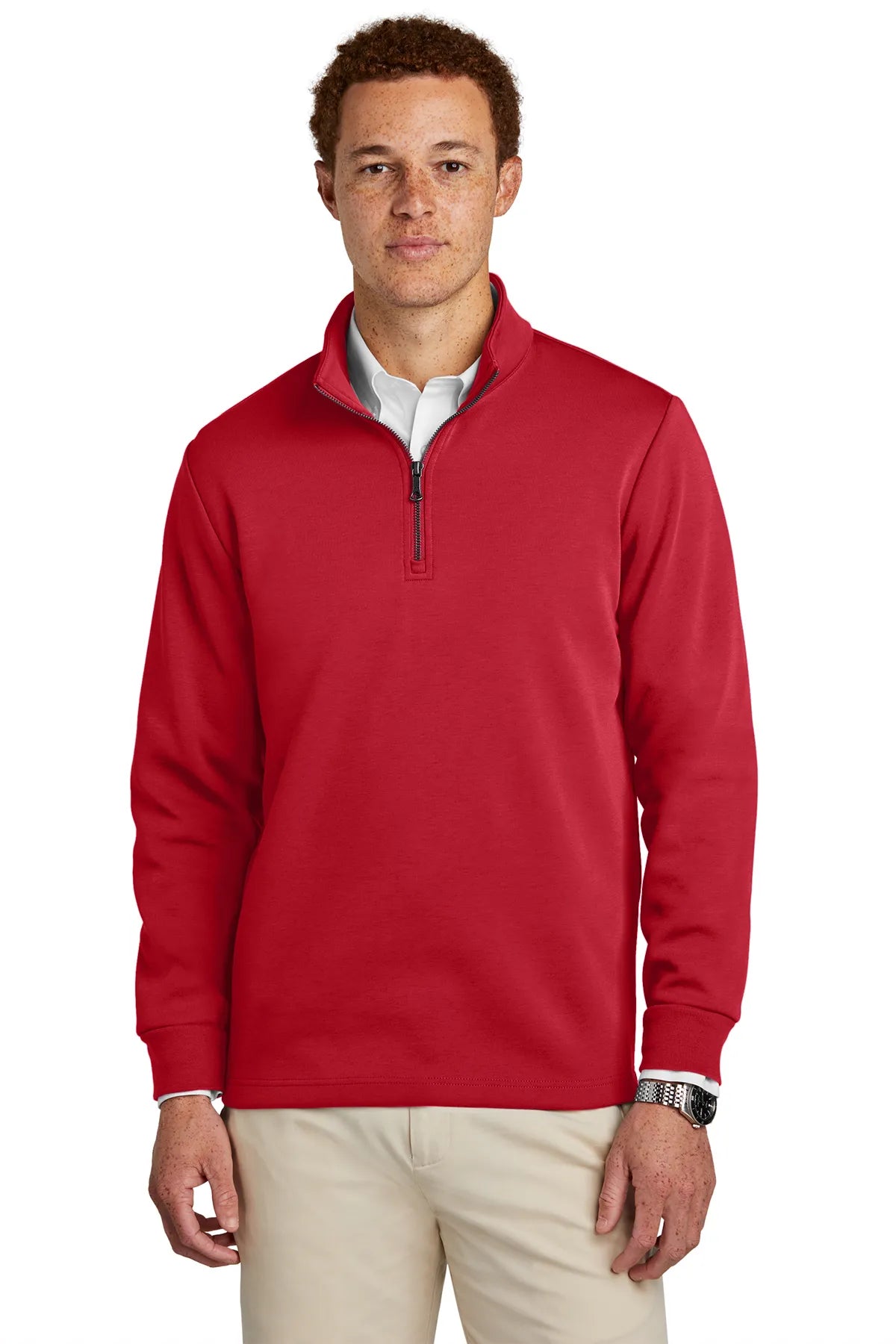 Brooks Brothers® Double-Knit 1/4-Zip BB18206 Rich Red