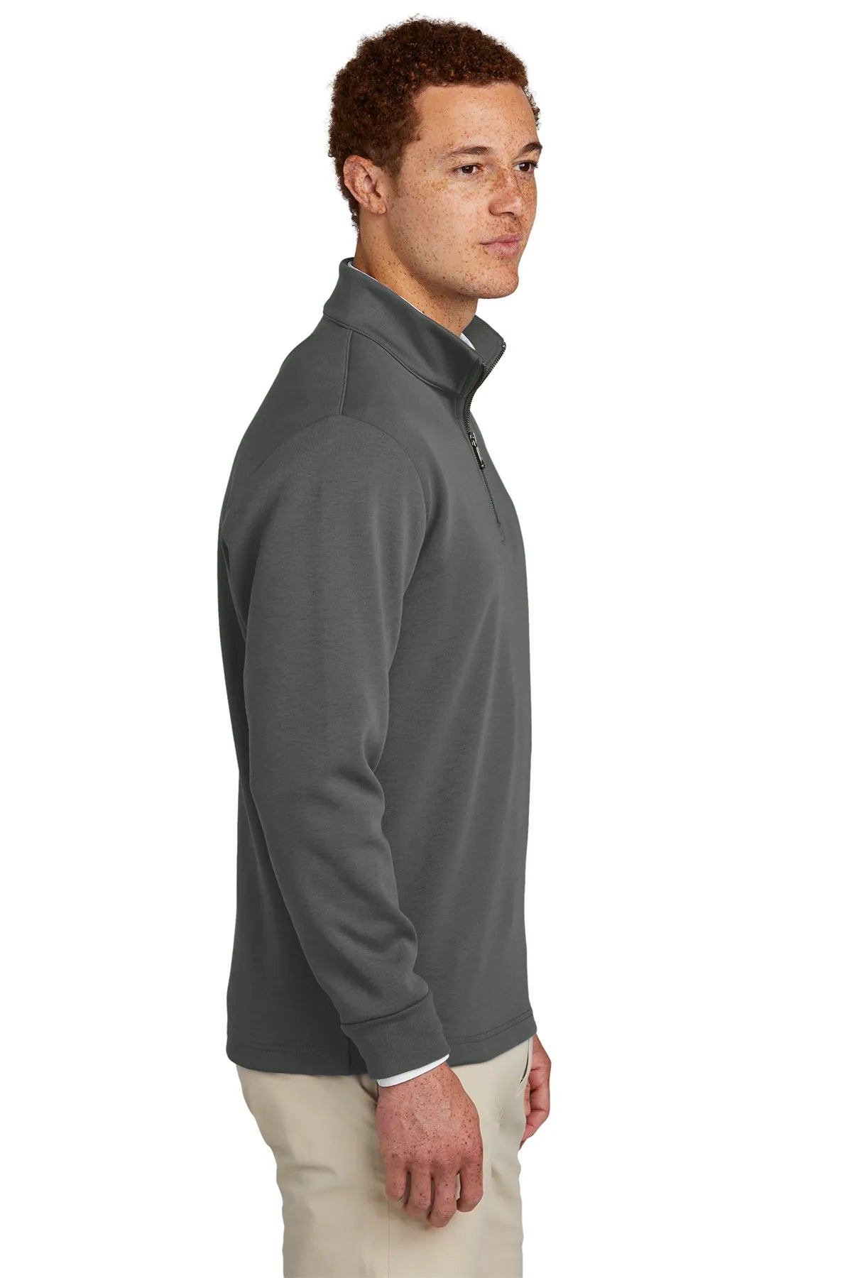 Brooks Brothers® Double-Knit 1/4-Zip BB18206 Windsor Grey_2