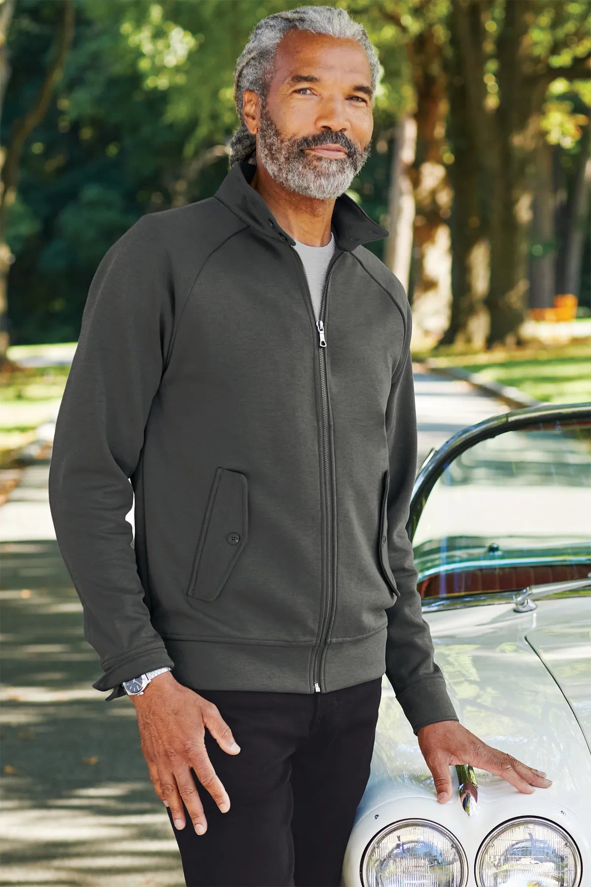 Brooks Brothers® Double-Knit Full-Zip BB18210 Windsor Grey_5