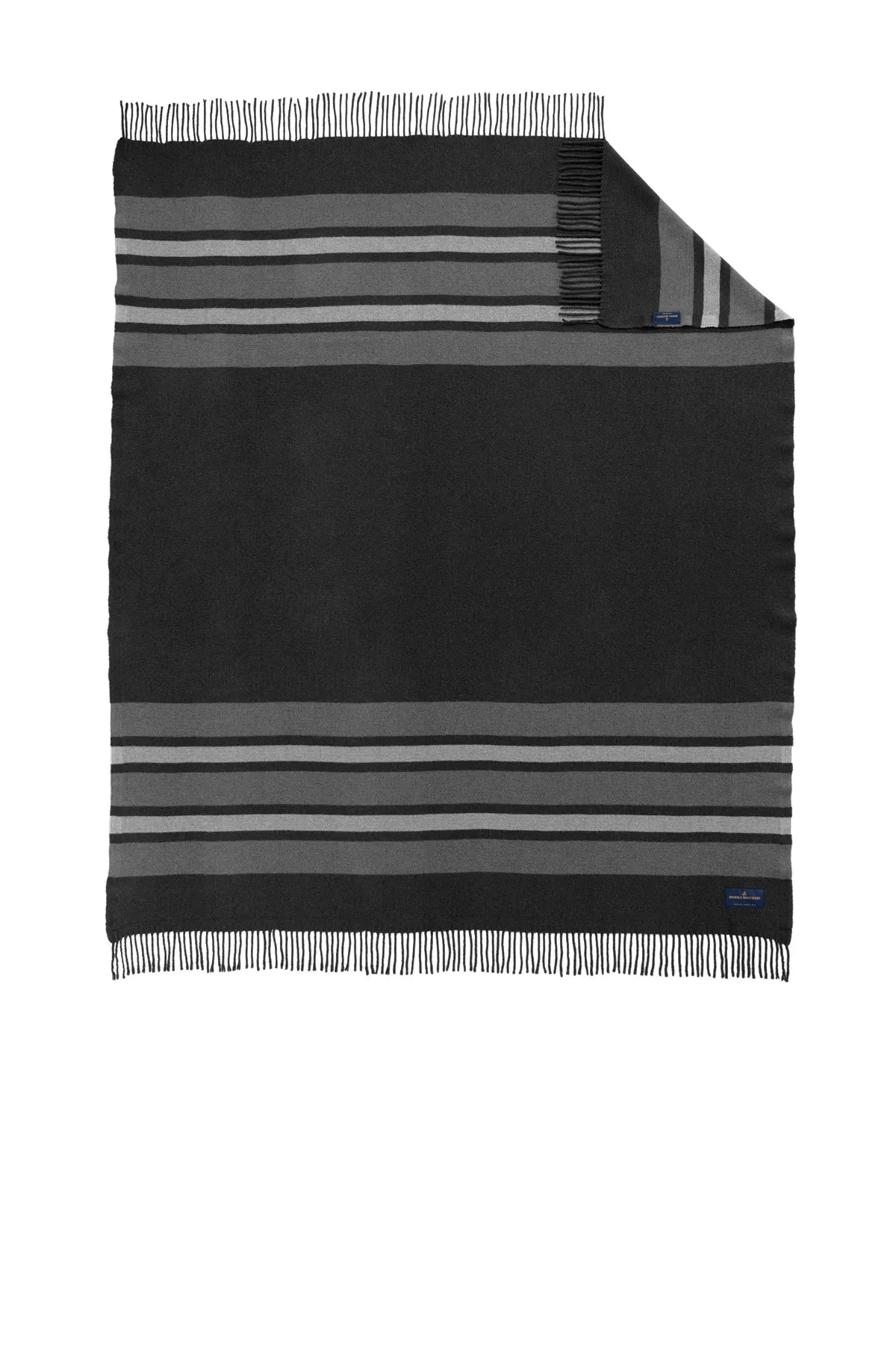 Brooks Brothers ®  Heritage Blanket BB19000 Windsor Grey/ Shadow Grey/ Blanc_2