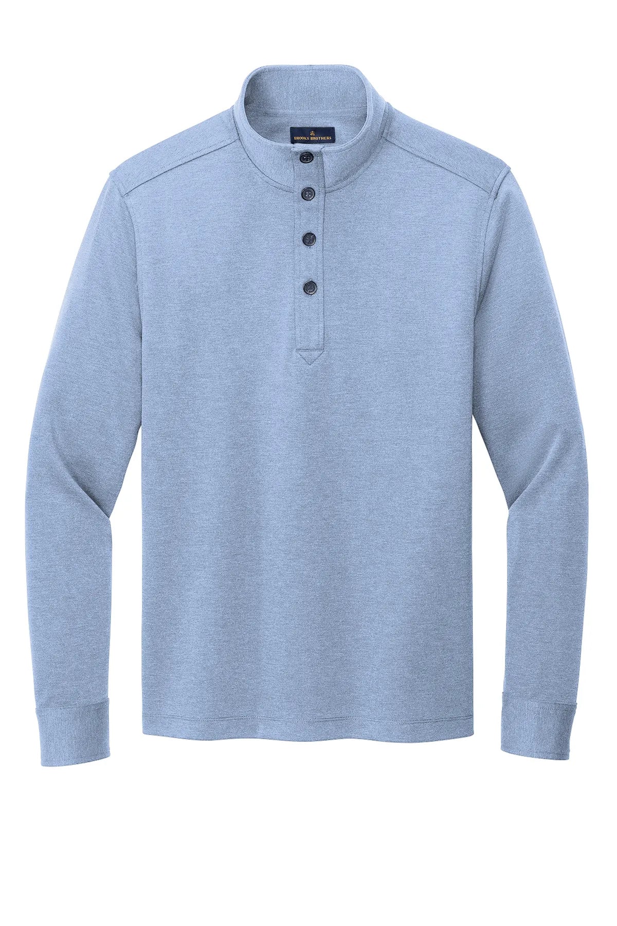 Brooks Brothers® Mid-Layer Stretch 1/2-Button BB18202 Aegean Blue Heather_3