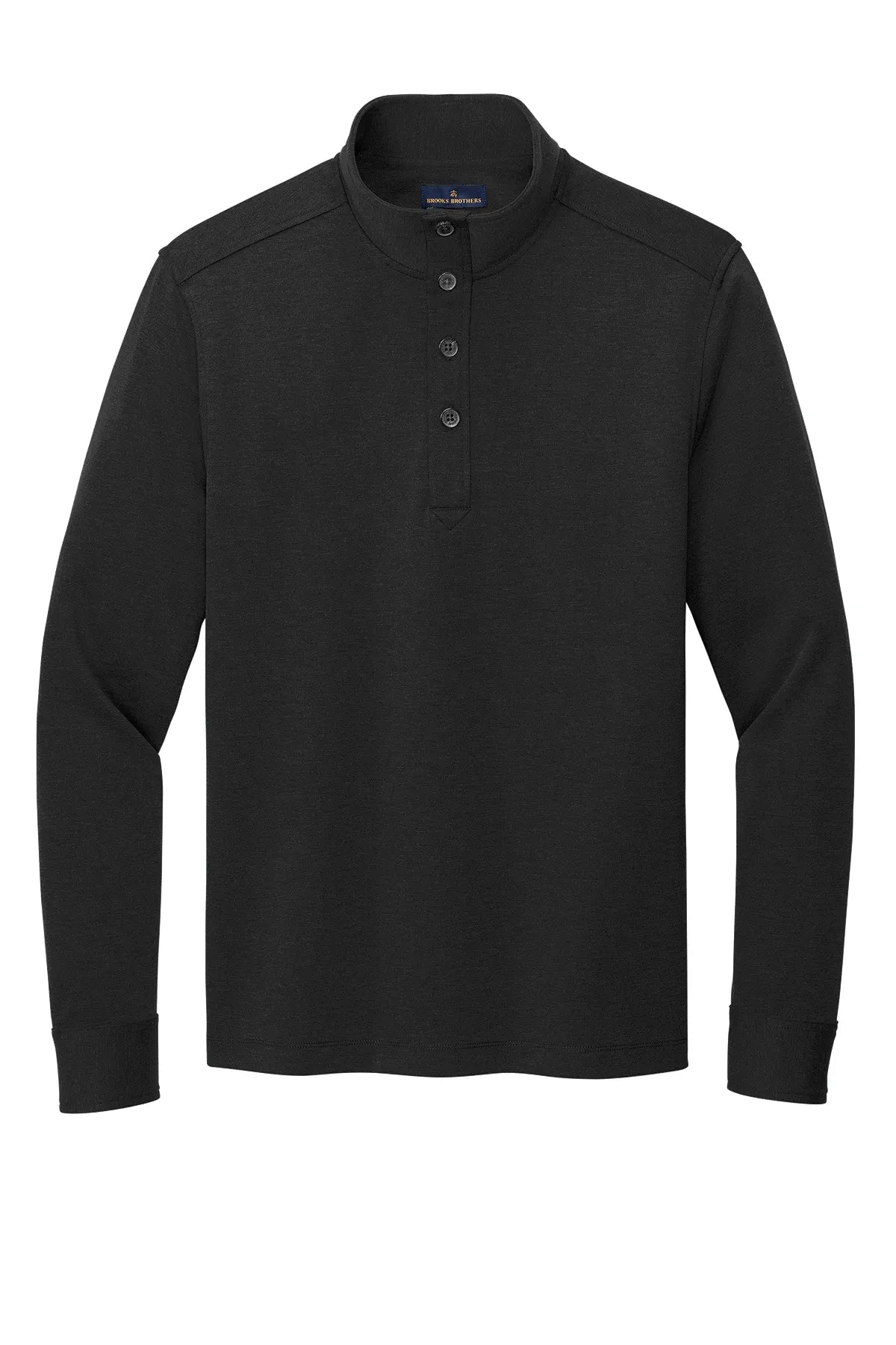 Brooks Brothers® Mid-Layer Stretch 1/2-Button BB18202 Black Heather_3