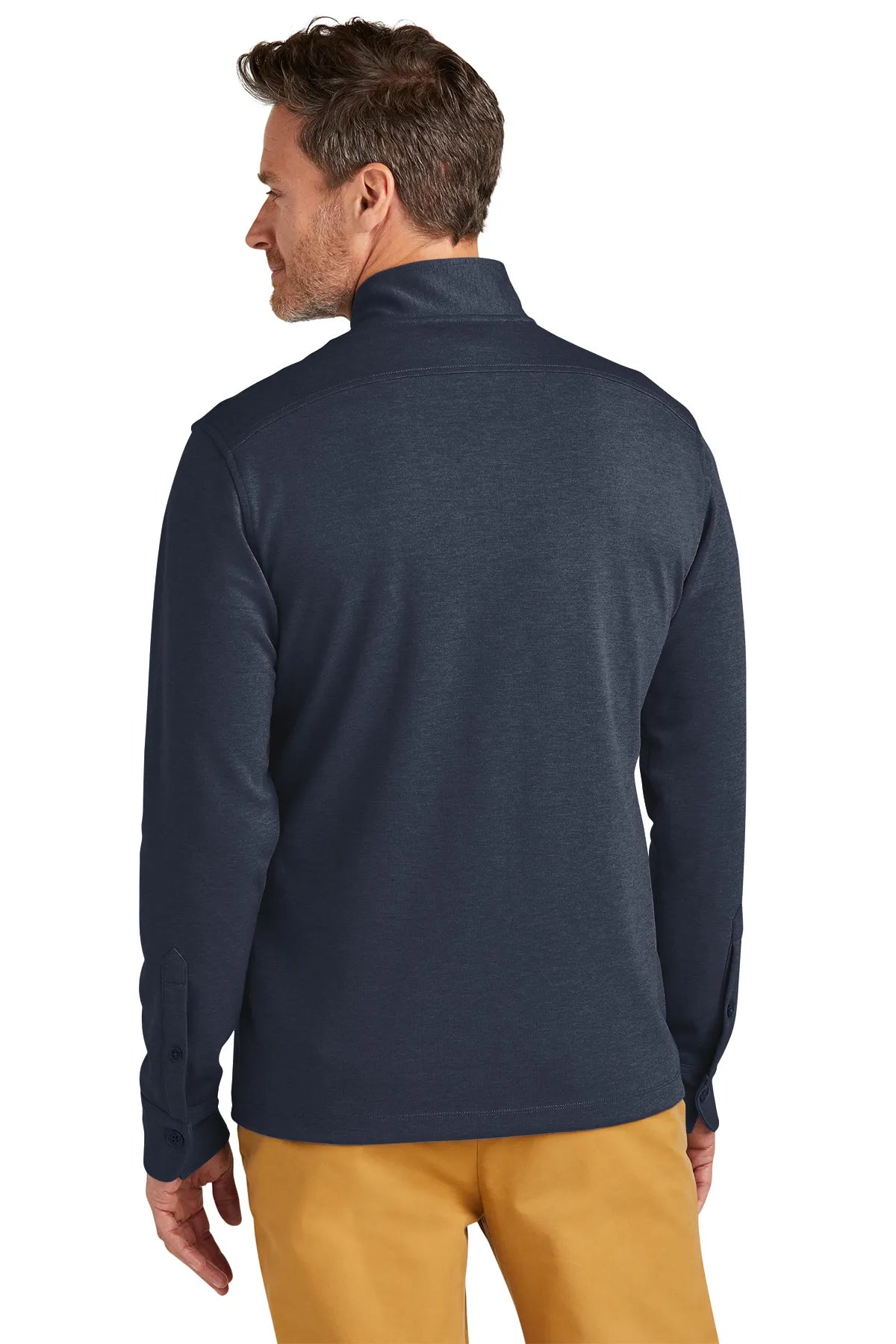 Brooks Brothers® Mid-Layer Stretch 1/2-Button BB18202 Navy Blazer Heather_1