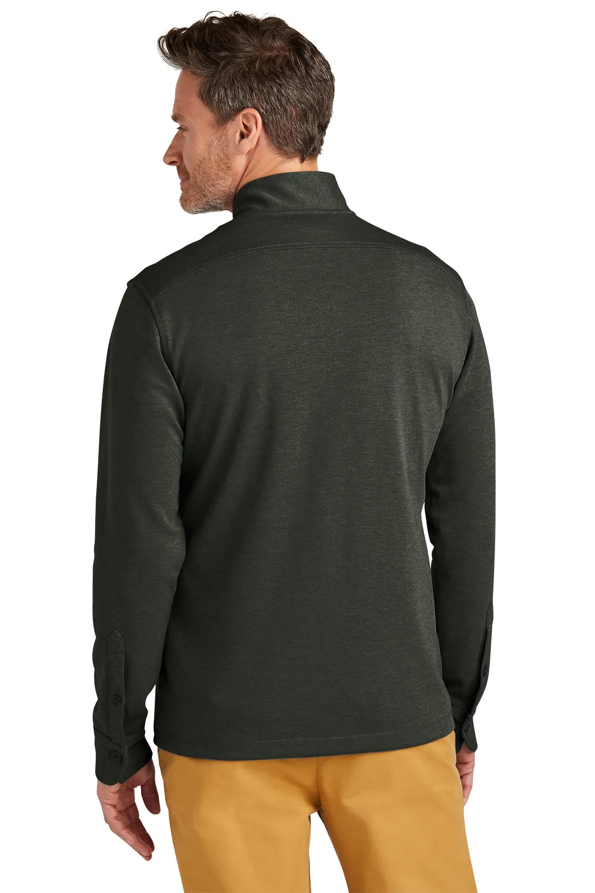 Brooks Brothers® Mid-Layer Stretch 1/2-Button BB18202 Pine Heather_1