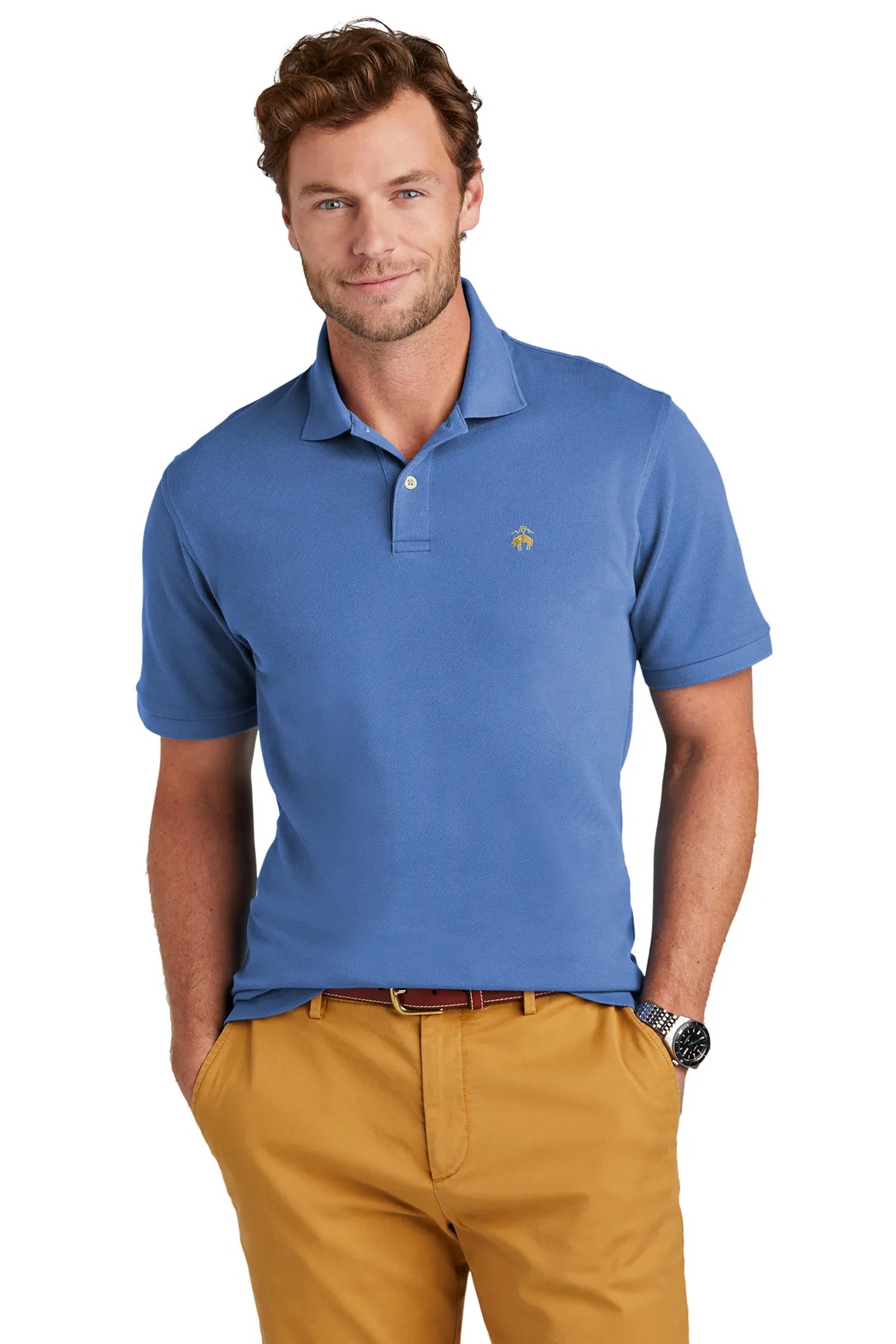 Brooks Brothers® Pima Cotton Pique Polo BB18200 Charter Blue