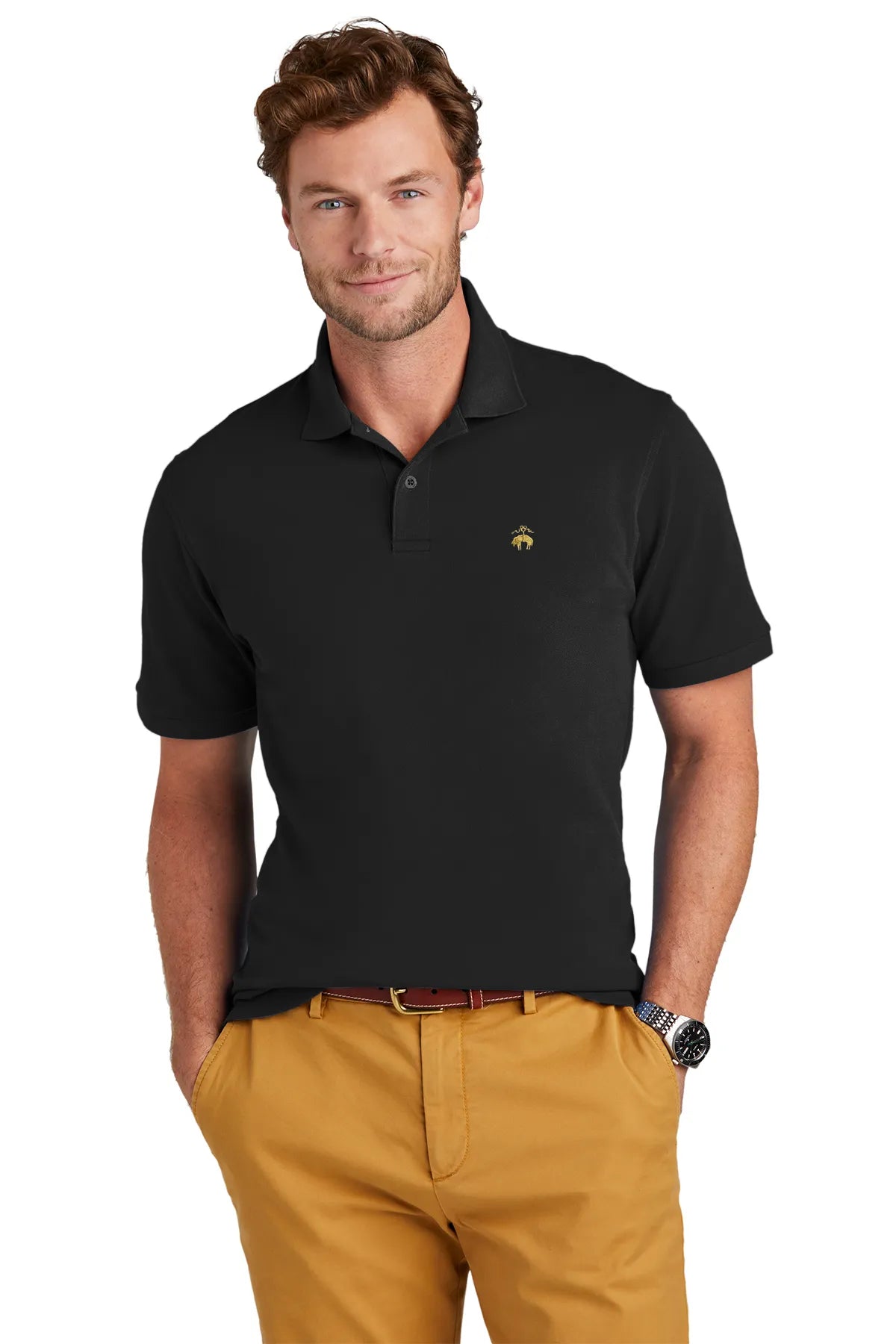 Brooks Brothers® Pima Cotton Pique Polo BB18200 Deep Black
